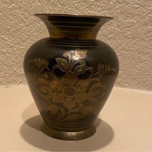 Vintage solid brass vase